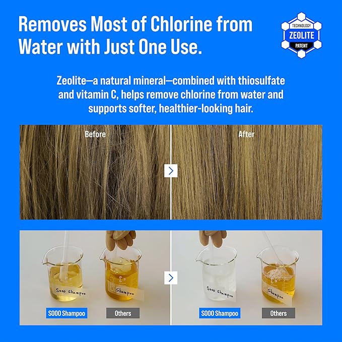 SOOO Swim Shampoo, Chlorine Removal After Swim Shampoo for Swimmers, Removes Salt & Residue, Refreshing dry itchy Scalp & Pool Odor, Citrus Scent, Silicone & Paraben-Free 7.43 fl. oz. (16.9 fl. oz.)