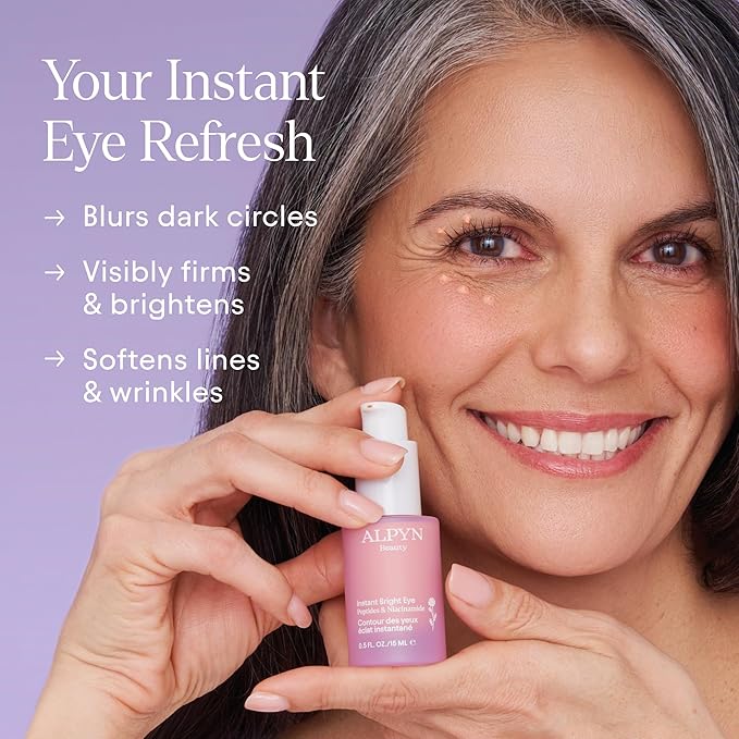 ALPYN Instant Bright Eye with Peptides & Niacinamide | Brightens Dark Circles, Visibly Firms & Softens Fine Lines | 0.5 Fl Oz / 15 ml