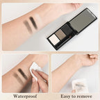 Eyebrow Powder，Eyebrow Kit Makeup Palette，3 Colors Eye Brow Powder With Mirror&Brow Brush for Women，LongLasting，Waterproof，Fill & Sculpt，Defined Natural Brows，Friendly Compact，Black Brown Nude 01