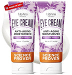 LilyAna Naturals Eye Cream for Dark Circles and Puffiness, Under Eye Cream for Wrinkles and Bags, Anti Aging helps Improve Dryness; for Sensitive Skin (1.7 Ounce, Pack of 2)