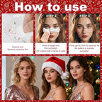 8Pcs Christmas Face Makeup Patches, Glitter Freckles Face Tattoo for Teenagers & Young Women, Sparkle Freckles Waterproof Face Glitter Freckles for Christmas (8PcsI)