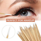 200PCS Pointed Cotton Swabs - 4 inch Microblading Precision Tip Cotton Swabs with Wooden Sticks - for Makeup, Tattoo Permanent Supplies