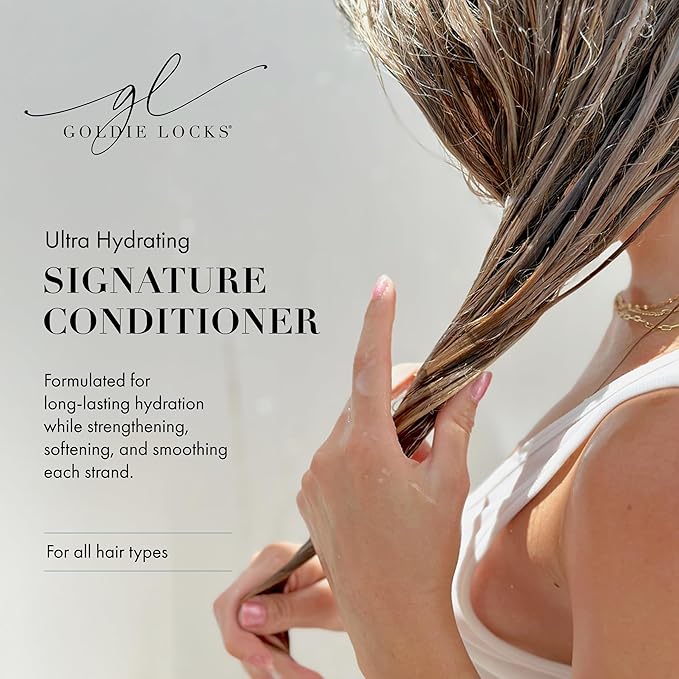 Goldie Locks Ultra Hydrating Conditioner - Moisturizes Frizz and Split Ends - Sulfate Free - Safe for Extensions and Color-Treated Hair - Protein-Free - 8.45 fl oz (Packaging May Vary)