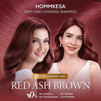 Grey Hair Covering Shampoo (6 Packet) – Premium 3-in-1 Hair Dye Shampoo For Grey Hair (Red Ash Brown)