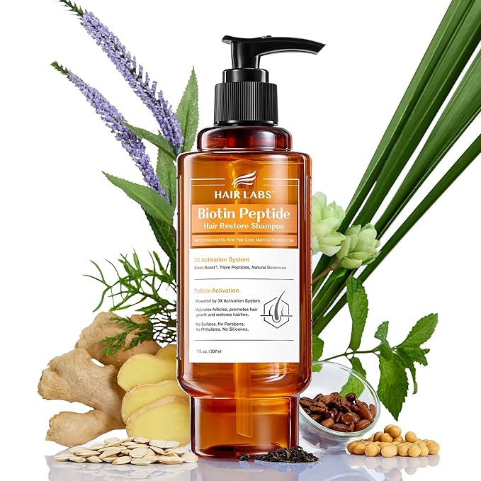 Biotin Peptide Hair Restore Shampoo for Women, Hair Loss & Thinning Hair Treatment, Sulfate-Free, Color-Safe Clean Formula with Peptide Complex, Biotin, Keratin & Botanical Extracts, 7 oz