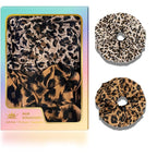 2Pcs Big Leopard Hair Scrunchies for Women, Fashion No Crease Hair Ties for Thin Thick Hair,Soft Hair Bands No Damage for Girls, Ideal Gifts for Women (Set 13)