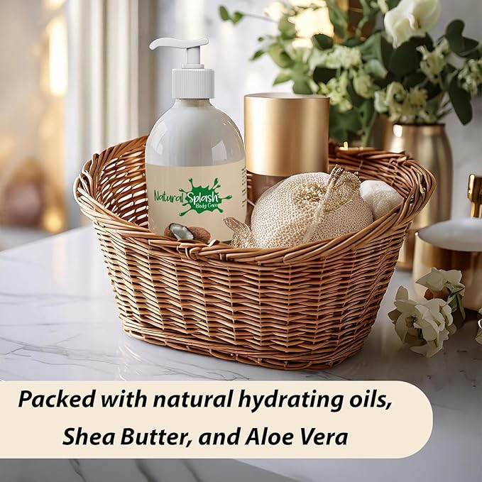 Natural Splash – Shower Body Cream – Natural Coconut Oil with Shea Butter, Collagen, Vitamin E and Aloe Vera - Moisturizing, Nourishing, and Soothing Skin Care.