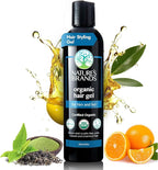 Nature’s Brand - Herbal Choice Mari Organic Hair Gel, 8 Oz - All-Day Hold for Curly & Straight Hair, Nourishing, Rosehip & Olive Oil Gel with Sweet Orange, Lemongrass - Hydrates Color-Treated Hair