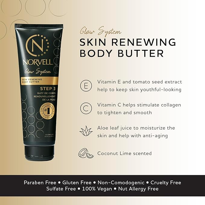 Norvell Post Tanning Repairing Body Butter 8.5 fl oz – Hydrating Fake Tan Extender Lotion for Restoring Moisture, Enhancing Color & Reducing Uneven Fade After Sunless Tanning