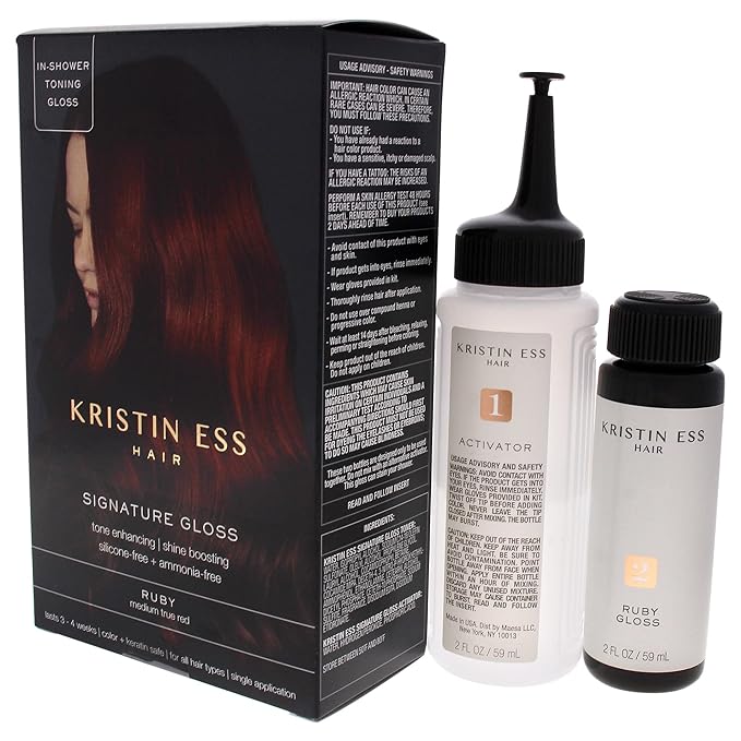 Kristin Ess The One Signature Hair Gloss - Ruby: Medium True Red (Pack of 2)