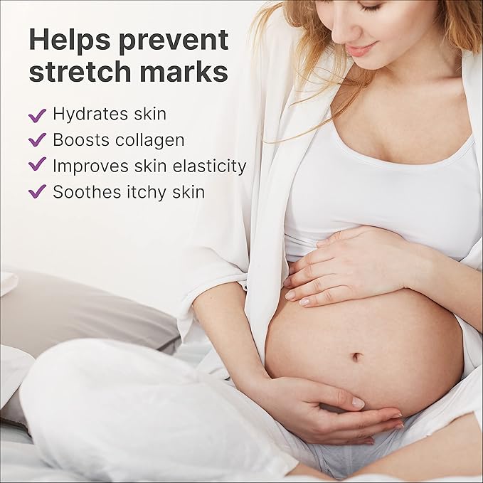 TriLASTIN Maternity Stretch Mark Cream - Hypoallergenic Pregnancy Safe Skin Care - Silicone Scar Cream for Stretch Mark Prevention - Shea Butter Belly Butter Hydration - 4 Oz, Pack of 3