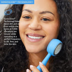 PMD Beauty Facial Cleansing Brush - Smart Silicone Brush with Blue Light Treatment - SonicGlow Vibration - Waterproof Device for Acne