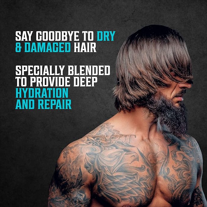 Viking Revolution Hydrating Hair Oil for Men - Mens Hair Oil Men with Vitamin E Dry Hair Oils with Argan Oil - Sunflower Seed Oil Hair Serum Repair, Hidrate Hair Treatment Oils (3.38 fl Oz)