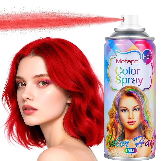Red Hair Spray,Red Temporary Hair Color Spray for Kids Women, Washable Temporary Hair Dye, Hair Color Wax Natural Hair Strong Style Gel Cream for Christmas Party,Halloween,Cosplay(4.06oz)
