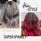 Christmas Face Body Hair Glitter Gel, Gold White Red Sliver Snowflake Holographic Colorful Chunky Festival Rave Accessories Glitter Makeup, 6 Kinds of Sparkling Sequins for Christmas