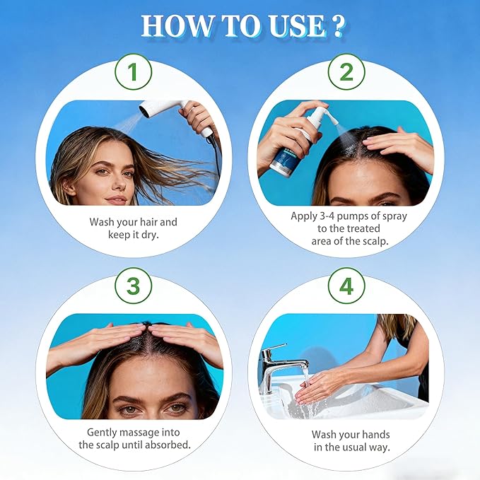 5% Minoxidil Hair Growth Spray - Minoxidil Spray Hair Regrowth Treatment Serum Stop Hair Thinning and Hair Loss For Stronger Thicker Longer Hair-2 fl.oz /60ml (2PCS)