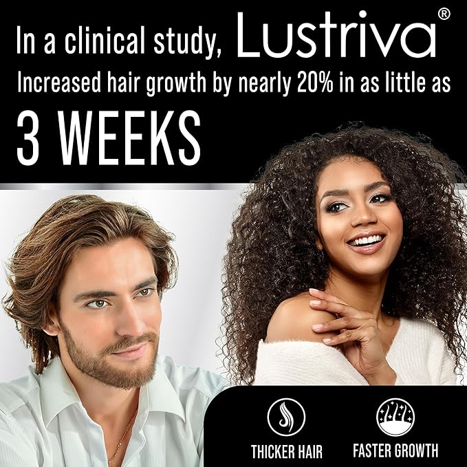 Lustriva Hair Growth Supplement - Clinically Proven in A Double-Blind Study for Hair Growth and Skin. for Both Women and Men. Enhanced with Biotin 10000mcg for Max Results