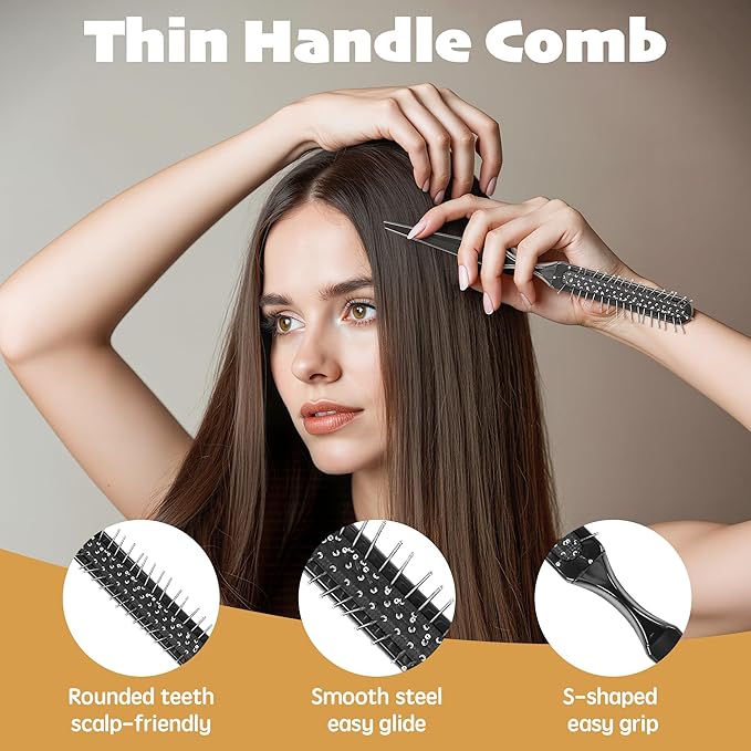 3-Pack Wig Styling Comb Set, Loop Wig Brush + Wide Tooth Comb + Edge Comb, For Human Hair Wigs, Synthetic Wigs & Extensions