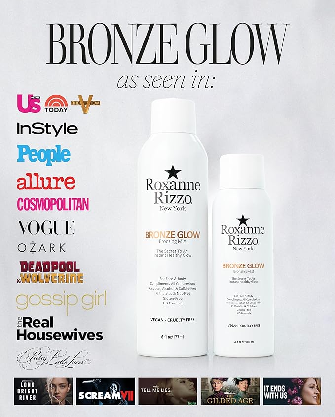 Bronze Glow – Instant bronzer Spray Mist for Face and Body – Hydrating Tanning Mist with Bronzer – Blends into All Skin Tones – Celebrity Favorite Bronzer Spray – 6 oz