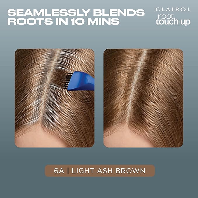 Clairol Root Touch-Up by Nice'n Easy Permanent Hair Dye, 6A Light Ash Brown Hair Color, Pack of 2
