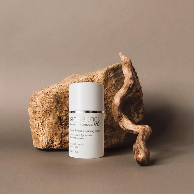 Glowbiotics Probiotic Calming Lotion - Barrier Repair & Firming Face Moisturizer - 1.7 oz - Weightless Peptide Cream for Sensitive & Redness-Prone Skin