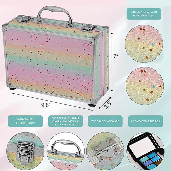 Makeup Kit for Teenager & Women Full Kit, All in One Makeup Set With The Small Cosmetic Train Case, Professional Makeup Kit, Makeup Gift Set for Women Girls (Set A)