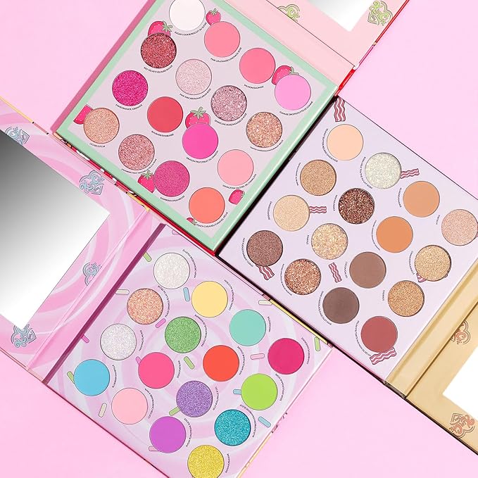 Kimchi Chic Donut Collection Eyeshadow Palette - 16 Matte, Pigment, & Glitter Shadows, Versatile for Day to Night Looks, Cruelty Free, Strawberries & Cream