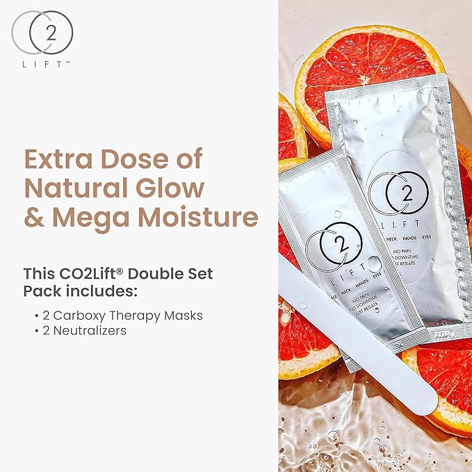 CO2Lift Carboxy Gel Treatment – 2-Pack CO2 Lifting Facial Mask for Puffy Eyes, Wrinkles, Dark Circles, Hydrating, Brightening, Tightening Anti-Aging Skincare