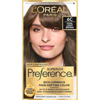 L'Oreal Paris Superior Preference Luminous Fade-Defying Permanent Hair Color, Hair Dye For Up to 9 Weeks of Radiance, Cool Light Brown 6C, 1 Hair Dye Kit