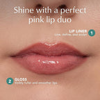 Thrive Causemetics Perfect Pink Pout Lip Gloss & Liner Gift Set for Women, Sheer Strength Lip-Plumping Peptide Gloss & Long-Wearing Plumping Lip Liner, Vegan & Cruelty Free, Jo (Pink Mauve)