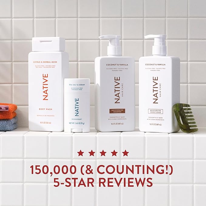 Native Warm Cider & Cinnamon Shampoo and Conditioner Contain Naturally Derived Ingredients | All Hair Types, Color & Treated, Fine to Dry Damaged, Sulfate & Dye Free - 2-Pack