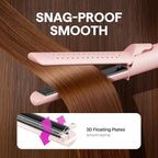 Wavytalk Airflow Styler Curling Iron, Cool Curl, 360° Cool Air Lock in Style for Lasting Curls, Reduces Damage, 2 in 1 Hair Straightener and Curler, 1.25 Inch Anti-Scald for Short Long Hair, Pink