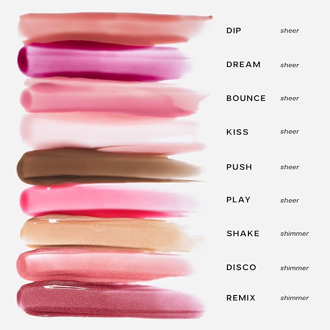 Saie Glossybounce Duo - Hybrid Tinted Lip Oil & Lip Gloss Set - Hydrating, Non-Sticky Shine with Hyaluronic Acid & Jojoba Oil for Soft, Plump Lips - Makeup Gift Set - Disco & Bounce (2 Count)