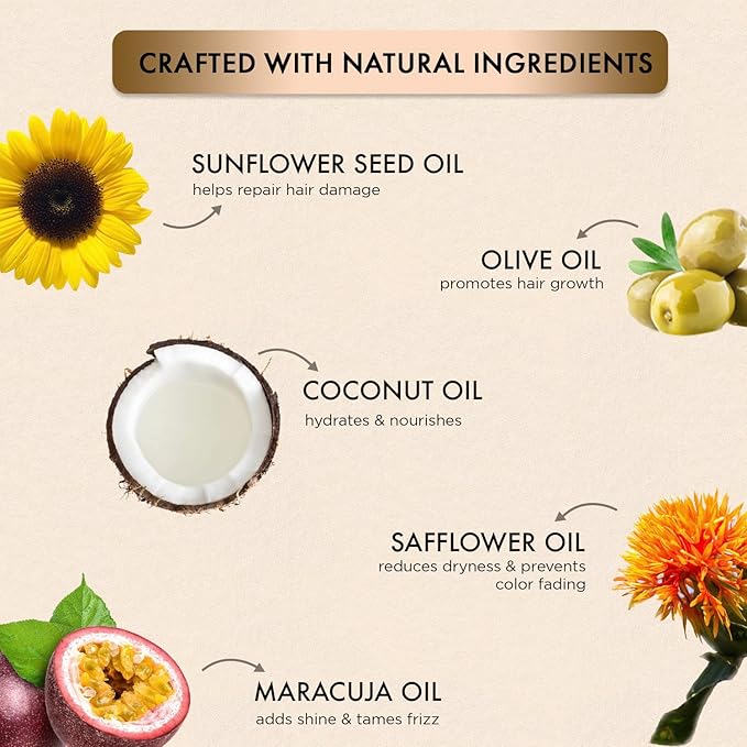 MOEHAIR Trio Kit (Color Alive Shampoo and Conditioner Set - 12 Fl. Oz and Hair Serum - 3.38 Fl. Oz), Combats Frizz | Adds shine I Paraben & Sulfate Free