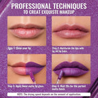 Oulac Matte Liquid Purple Lipstick for Women, Makeup Long Lasting High Impact Lip Color, Waterproof, Creamy Formula Lip stick with Vitamin E, Vegan & Cruelty-Free, 4.5ml (MS04)