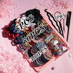 YANRONG 1159PCS Hair Accessories for Woman Set Seamless Ponytail Holders Variety Hair Scrunchies Hair Bands Scrunchy Hair Ties For Thick and Curly (Deep Colour)