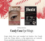 Fazit Makeup Patches - Candy Cane Eye Wings - Glow Up Make-Up Patches - Cute Glitter Makeup Accessories for Women - Cosmetic Glitter for Face