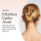 Kitsch Metal French Hair Pin for Women - Elegant Hair Accessories, Ideal for Buns & French Twist, Designed for a Secure, Comfortable Fit | Ideal Gifts for Women - Hematite