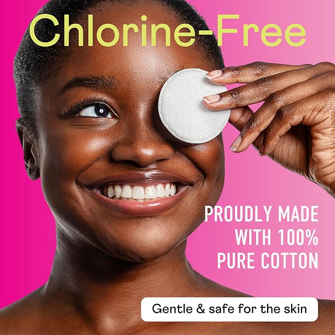 Swisspers Premium Cotton Rounds – 100 Count (Pack of 6) - 100% Pure Cotton - Soft, Absorbent, Hypoallergenic Pads for Makeup Removal, Skincare, Baby Care and Facial Cleansing - Lint Free