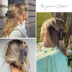 6 Pack Hair Clips, 3.5 Inch Medium Hair Claw Clips for Women and Girls - Grey