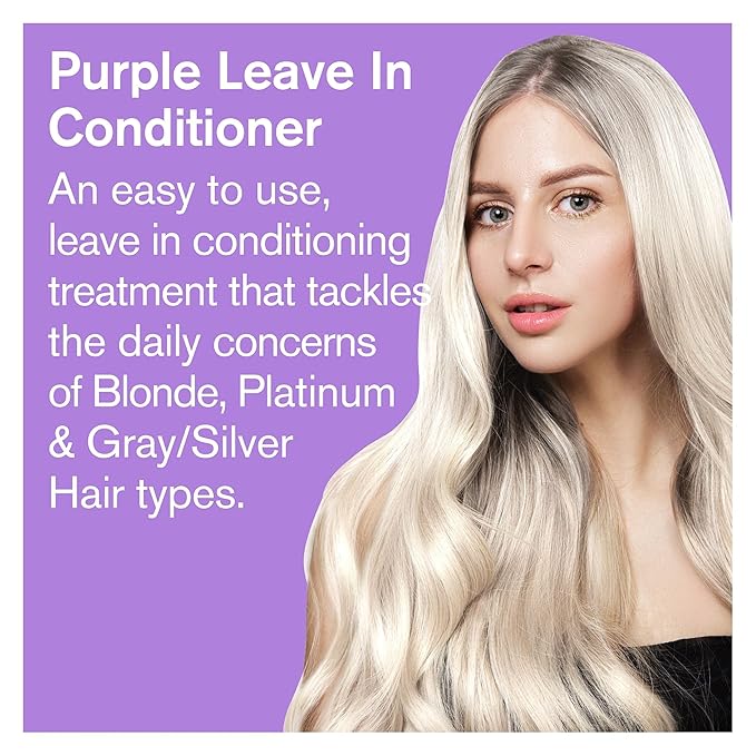 BOLD UNIQ Purple Hair Mask For Blonde, Platinum, Bleached, Silver, Gray, Ash & Brassy Hair & Purple Leave-in Conditioner - Remove Yellow Tones, Reduce Brassiness and Condition Dry, Damaged Hair