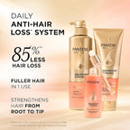 Pantene Abundant & Strong 3-Piece Regimen with B5 Complex + Niacinamide, Shampoo (13.5 oz), Conditioner (8 oz), Serum (2 oz) for Hair Loss, Thinning, Anti-Breakage, Volume - Grows Healthier