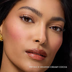 Prakti KhushiKiss Nourishing Lip Oil in Creamy Cocoa, Hydrates & Plumps Lips, High-Shine Finish, with Hyaluronic Acid & Peptides, 0.17 oz