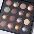 Baked Eyeshadow Makeup Palette - 16 Pigmented Soft Neutrals, Earth Tones & Smoky Shades with Glitter, Matte & Metallic Finishes, Long-Wear Blendable Eye Shadow Make Up Pallet for All Skin Tones