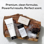 MARLOWE. Men's Grooming Santal Body Set, Features No. 102 Scrub Soap Bar, No. 024 Deodorant & No. 002 Body Lotion, Warm Amber, Sandalwood & Citron Scent