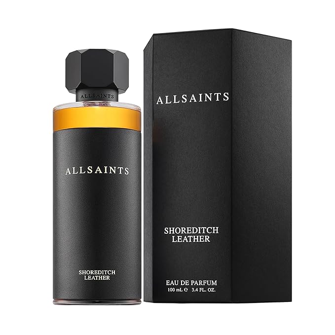 AllSaints Shoreditch Leather Eau De Parfum - Chypre Leather Wood Fragrance - Unisex Perfume with Vetiver & Amber Fragrance - Essential Oil Scent for Sensual Evening Wear - 100mL/3.4 fl oz