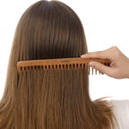 Wide Tooth Wooden Comb Handmade - Natural Vintage Style Wide Tooth Comb for Curls Gentle Styling - Anti-Static Wood Hair Combs For Women Detangling (Sparse Tooth)