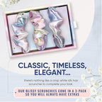 Blissy Silk Scrunchies (3 Pack) - 100% Pure Mulberry Silk - 22 Momme 6A High-Grade Fibers Scrunchie for Straight & Curly Hair - Preventing Breakage, Tangling, & Creasing (Tie Dye Skinny)