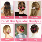 French Flat Hair Clips for Women 6pcs Hair Claw Clips for Thick or Thin Hair Matte Claw Clips for Girls Barrettes Non-Slip Strong Hold Hair Accessories for Women (Pink)