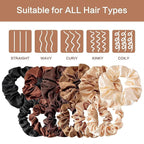 Satin Silk Hair Ties for Women,Soft Hairbands Ponytail Holder,Elastic Hair Ties for Women's Thick Curly Hair, Hair Accessories Decorations.(12pcs Vintage Colors)